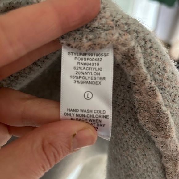 Long Grey Peach and White Cardigan by Evolution Size Large - Picture 7 of 7